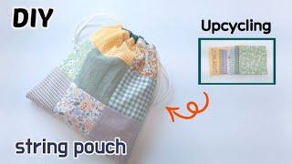 DIY upcycling string pouch / 자투리 원단으로 스트링파우치만들기