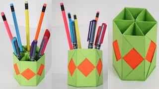 How to Make Pen Stand || Origami Pen Holder || Hexagonal Pen Holder