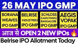 Belrise Industries IPO GMP  Aegis Vopak IPO GMP | Leela Hotels IPO GMP  Scoda tubes IPO GMP 