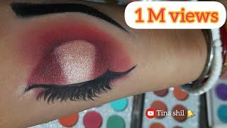 easy steps eye makeup on hand | bridal eye makeup | Tina shil