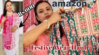 Amazon Festive Wear Haul | Suit set , Kurti dress , saree | Nilu Prakash