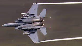 494th Fighter Squadron F-15s low level in the Mach Loop, Wales