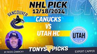 Vancouver Canucks vs Utah Hockey Club 12/18/24 NHL Pick Prediction