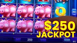 $250 MAX BET BONUS JACKPOT! Piggy Bankin!