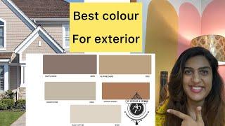 Top exterior elevation colour in brown, beige with code #colourcombination2022 #exteriorspaintsideas