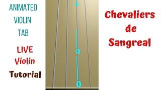  Da Vinci Code   🩸: CHEVALIERS DE SANGREAL by H.Zimmer - ANIMATED Live VIOLIN TAB  Tutorial 