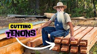 Building a Covered Walking Bridge: Step-by-Step Guide to Cutting Tenons on 6x6 Red Cedar Posts, Ep 1