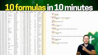 Top 10 Most Important Functions in Excel | Practical Examples in 10 minutes 