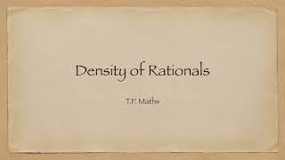 Density of Rationals(有理數的稠密性)