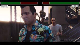 Trevor vs. Michael fight WITH HEALTHBARS | HD | GTA V Original short film I made