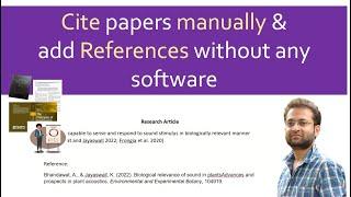 How to add references manually without any software or reference manager? (Google Scholar)