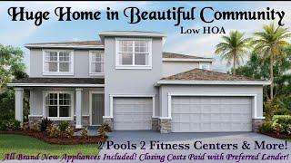 HUGE 3,278 sq ft 4/3.5/3 New Construction Home for Sale in Spring Hill Florida ~ Low HOA Only $500k!