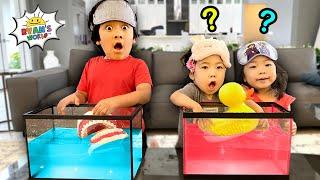 Ryan vs Emma & Kate Guess What's in the Box Challenges!