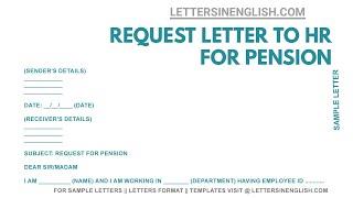 Request Letter for Pension – How To Write Letter To HR Department