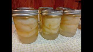 Water Bath Canning Pear Halves in Light Syrup