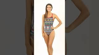 Sporti Granny Sweater Snowman Tacos Thin Strap One Piece Swimsuit | SwimOutlet.com