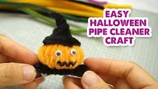 Easy Halloween Craft Ideas from Pipe Cleaner | How to make Pipe cleaner Pumpkin Hairclip