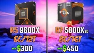 AMD RYZEN 5 9600X vs RYZEN 7 5800X3D | Test in 6 Games