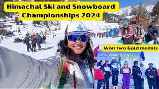 Himachal Ski and Snowboard Championship 2024 || Solang Manali | Two Gold Medals | Aanchal and Helly