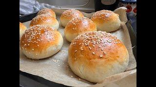 Hamburger buns - a simple recipe to make at home, #burgerbuns #homemadebread