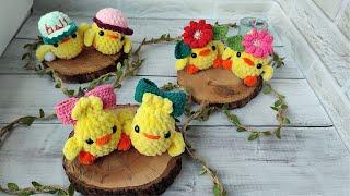 Цыплёнок вязаный крючком, цыпленок из плюшевой пряжи крючком, crochet chicken