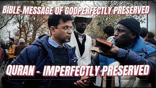 Perfect preservation of the Bible vs Quran: Lamin debates Christian Cameraman Ravi