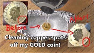 Cleaning copper spots off my GOLD coin!