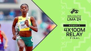 Alana Reid brings Jamaica's 4x100m team home in heats | World Athletics U20 Championships Lima 2024