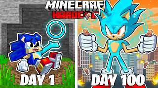 I Survived 100 Days as DIAMOND SONIC in HARDCORE Minecraft