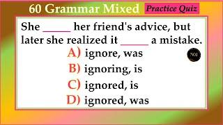 60 Tenses Test | Present Past Future Mixed | English All Tenses Mixed Quiz | No.1 Quality English