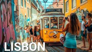  LISBON WALKING TOUR,  PORTUGUESE STREET FOOD, EXPLORING LISBON'S BEST STREETS AND ATTRACTIONS, 4K