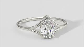 Precious Pear Shape Solitaire Engagement Ring In 18k White Gold - Australian Diamond Network