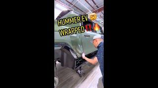 One of the FIRST to Wrap the NEW 2022 Hummer EV - Wrapped in Military Green  #hummerev #carwrap