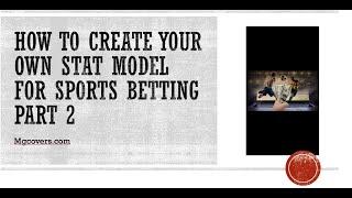 How to create your on stat model for sports betting PART 2 #sportsbetting