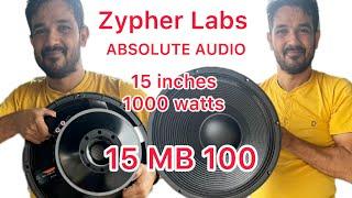ABSOLUTE AUDIO 15MB100 Zypher Labs 1000watts Speakers Kishor KSC