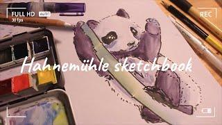 Hahnemühle Toned Watercolor Sketchbook Review+Plant & Panda Sketch | Cuaderno de Acuarela Tonificada