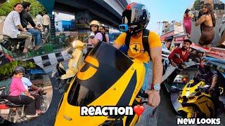 Cute Girl Reaction on Kawasaki Zx10r | Bunny Helmet Cover | Market Reaction 6 #z900 #kawasaki #cute