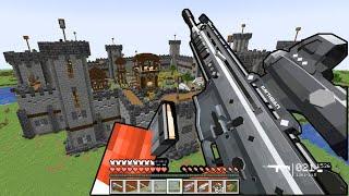 DESTROYING PILLAGER ARMY BASTILLE WITH MODERN WEAPONS IN MINECRAFT