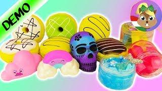 KÜLÖNLEGES SQUISHY/NYOMSZI + SLIME/RAGACS játékok magyar – sellő slime, szivárvány és fánk squishyk