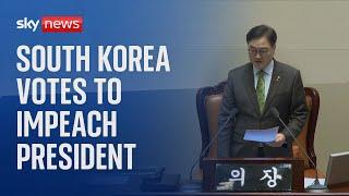 South Korea votes to impeach President Yoon Suk Yeol over attempt to impose martial law