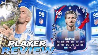 FULLY UPGRADED! 99 COPA AMERICA PATH TO GLORY DE PAUL PLAYER REVIEW - EA FC 24 ULTIMATE TEAM