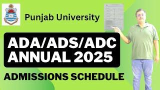 BA ADA ADS ADC Part.1,2 Annual 2025 Admisions & Fee Schedule Punjab University