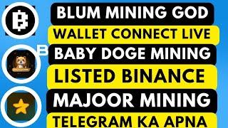 Blum Mining Wallet Connect Blum exchange Launch Blum withdraw Baby doge mining Binance Major mining