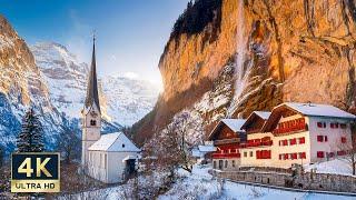 Winter in Lauterbrunnen Switzerland 4K Walking Tour Hike from Wengen