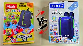 Doms Art Gear Kit Vs Flair Premium Kit, Smart Stationery Kit, Colour, Pencil, eraser, pencil case