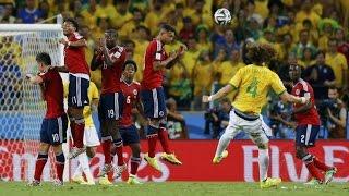 David Luiz Brilliant Free Kick Goal Vs Colombia 7/4/2014