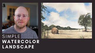 Simple Watercolor Landscape Tutorial (step-by-step) - Matthew White