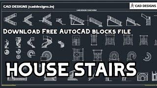 Download Free AutoCAD Blocks file – House Stairs AutoCAD Blocks | CAD DESIGNS