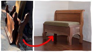 Trash to Treasure - Old bedframe to little benches