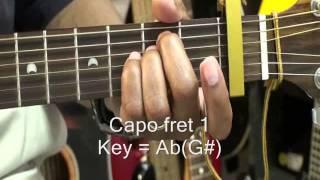 GuitarRap ~ How To Transpose The Key Of G Major On Guitar Using A Capo Lesson Tutorial
